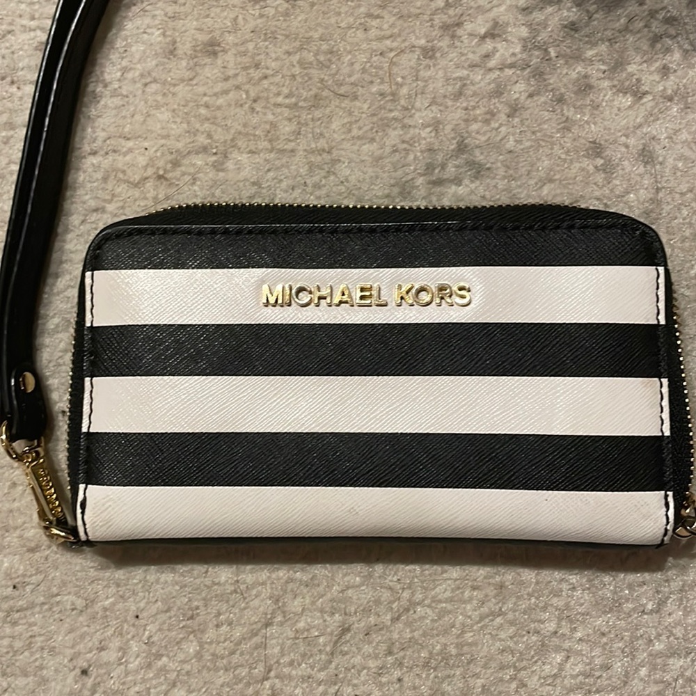 Michael Kors Striped Wristlet
